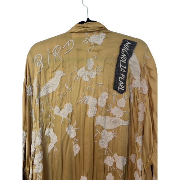 Magnolia Pearl Bird Vijji Kimono Mustard Yellow long Cardigan Boho CottageCore - Picture 8 of 9